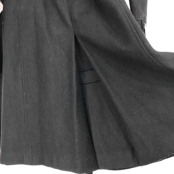 Worthington Black Wool Blend Button Up Trench Coat - Picture 9 of 16